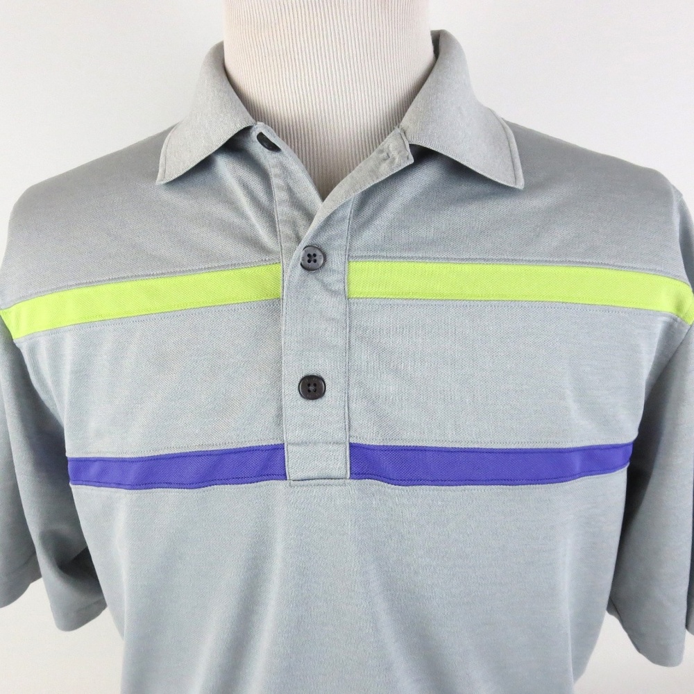 FootJoy Medium S/S Golf Polo Shirt Stripes Mesh